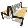 S-LA18 Parková lavička s výpní z latí a ocelových prutů - oboustranná