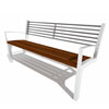 S-LA22 Parková lavička s výpní z latí a ocelových prutů - s područkami, vetknutá