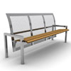 X-LA05 Parková lavička s výplní z perforovaného plechu a dřevěných latí